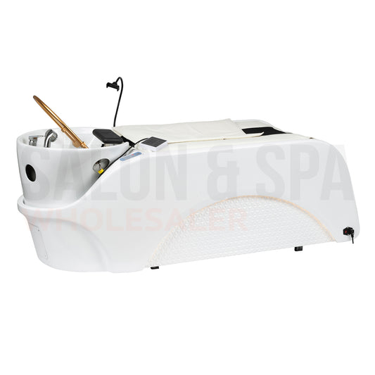 Main image of the light cream SSW A035 Japanese Head Spa Massage Bed.