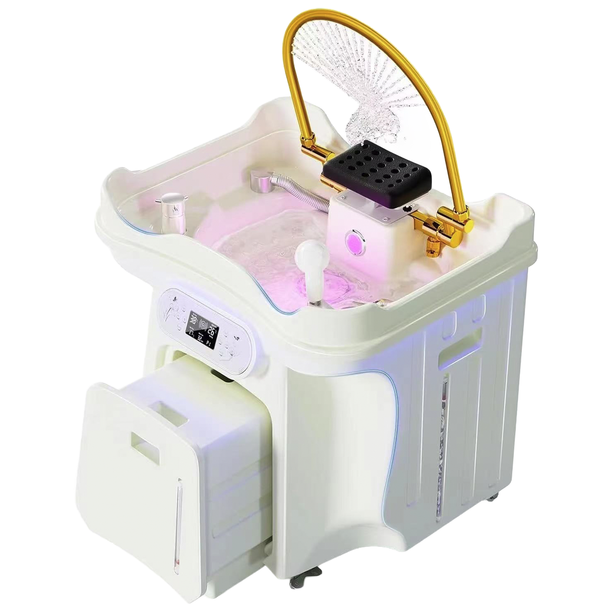 Main image of the white, non-plumbed, portable SSW LT06 Japanese Head Spa Shampoo Bowl.