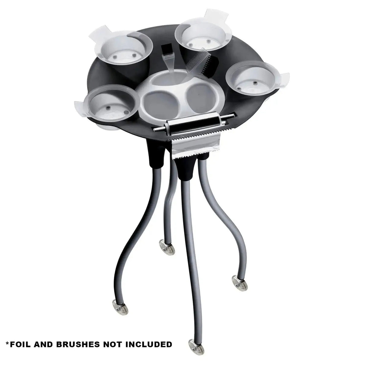 T0144-C | Tray with 4 Bowls | Beauty Salon Trolley Black | Portable Utility Cart | Hair Salon Accessories Tray SSW