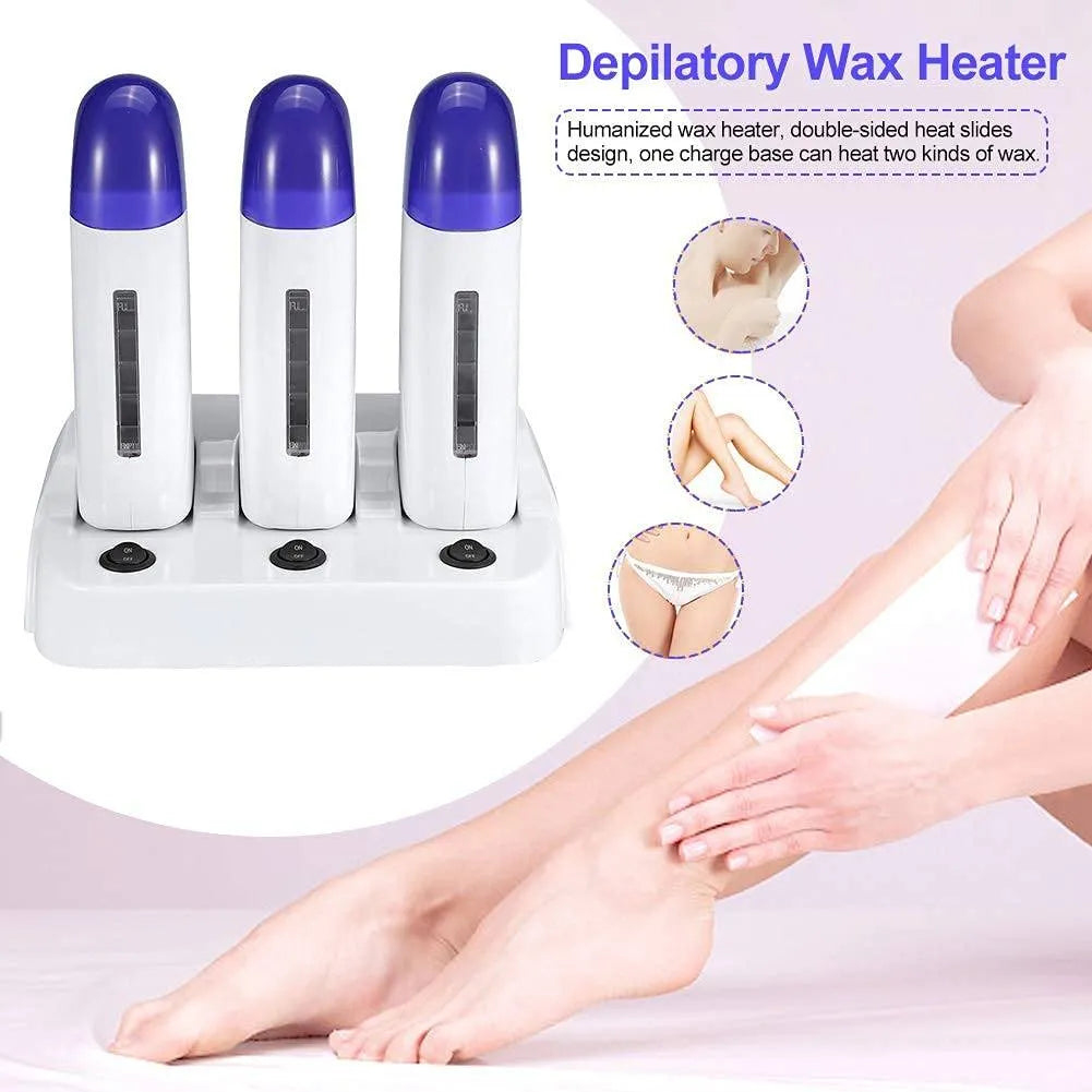 Wax Warmer | Cordless Triple Roll-On | NUDE U WAXING KITS & SUPPLIES NUDE U
