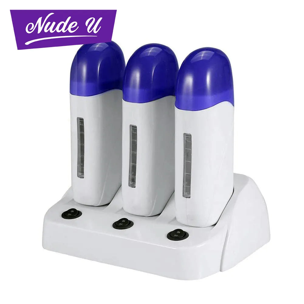 Wax Warmer | Cordless Triple Roll-On | NUDE U WAXING KITS & SUPPLIES NUDE U