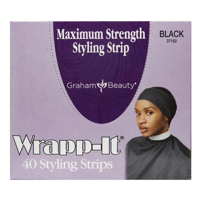Wrapp-It Styling Strips | For Sleek, Sculpted, Molded Hair Styles | GRAHAM BEAUTY Towels GRAHAM BEAUTY Black