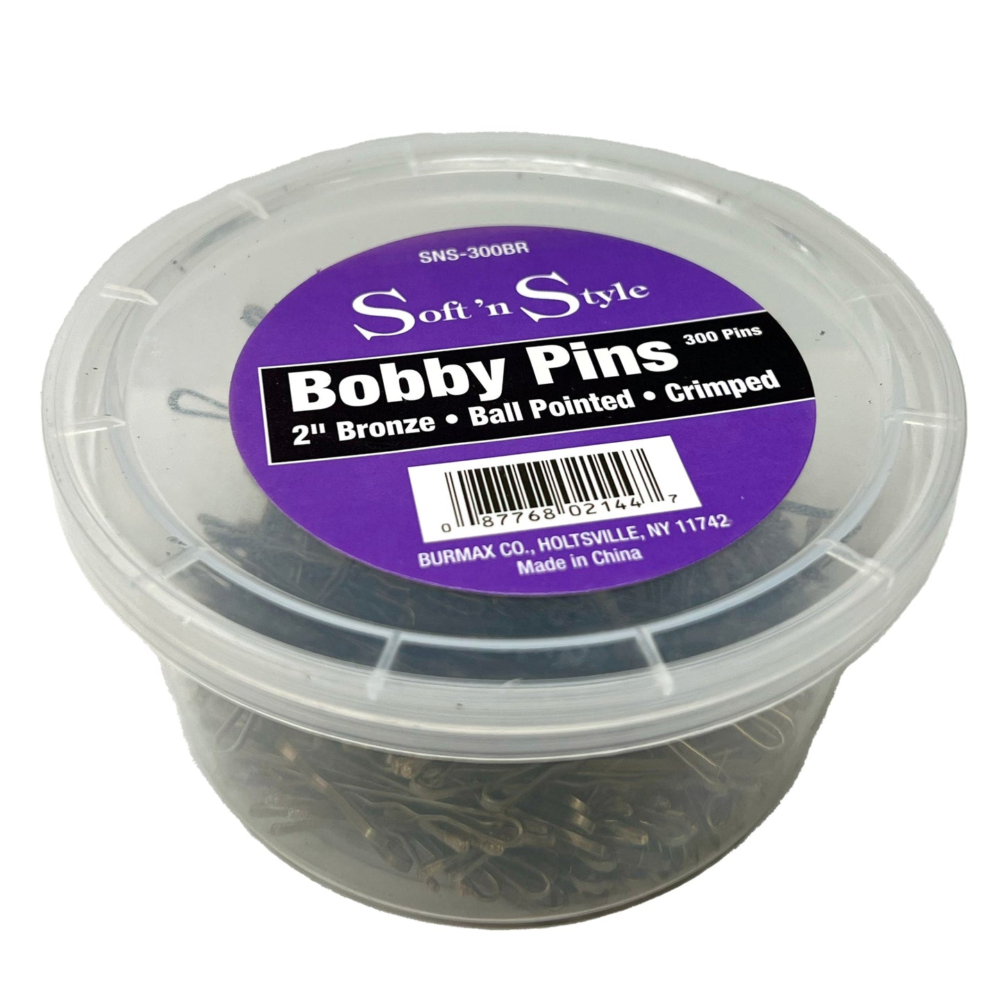 300 Bobby Pins | 2" | Ball Pointed | Crimped | SOFT N STYLE HAIR COLORING ACCESSORIES SOFT N STYLE Bronze