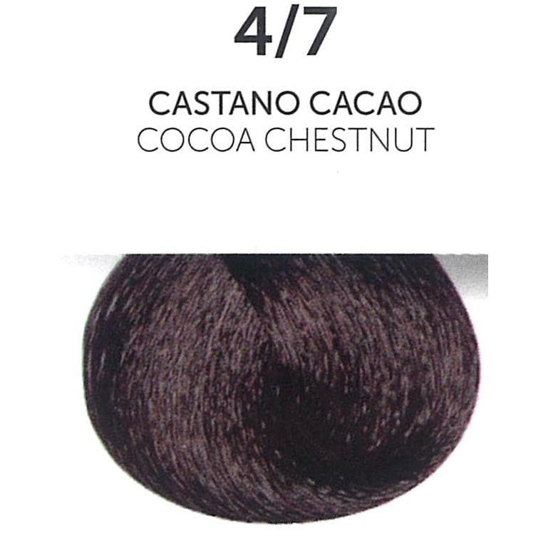Perlacolor 4/7 Cocoa Chestnut Permanent Hair Dye 100 ml - Long-lasting color for salon treatments.