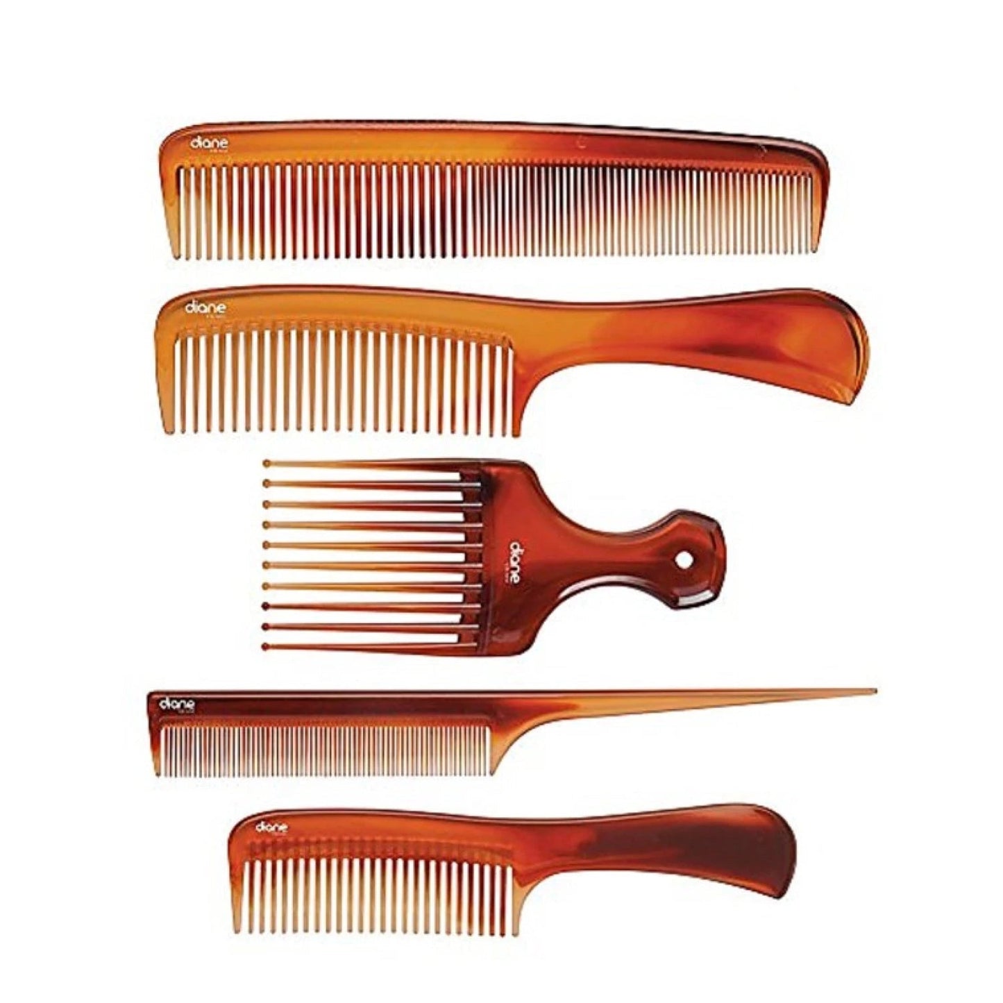 Assorted Tortoise Comb Kit | 5 Pack | DBC016 | DIANE HAIR COLORING ACCESSORIES DIANE