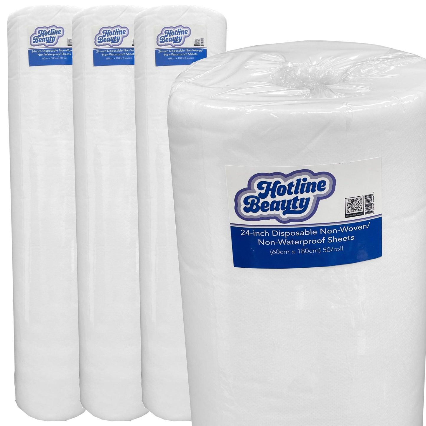 Buy 3, Get 1 Free | Disposable Sheets Rolls | HOTLINE BEAUTY Spas HOTLINE BEAUTY 24 inch Disposable Non-Woven / Non-Waterproof Sheets | 60cm x 180cm | 50 Roll