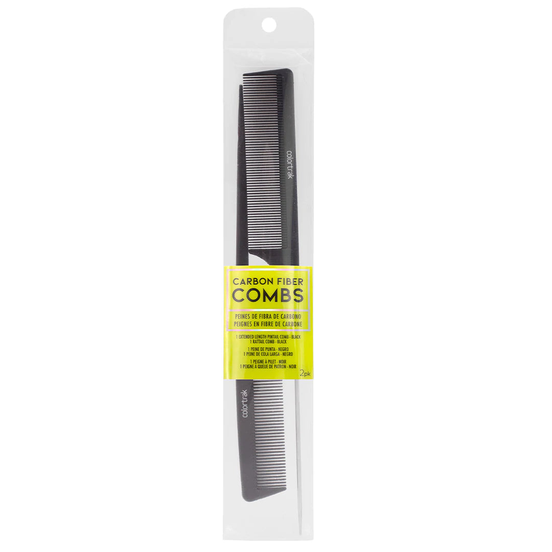 Carbon Fiber Combs | 2PK Black | 7048-2PK | COLORTRAK Combs & Brushes COLORTRAK