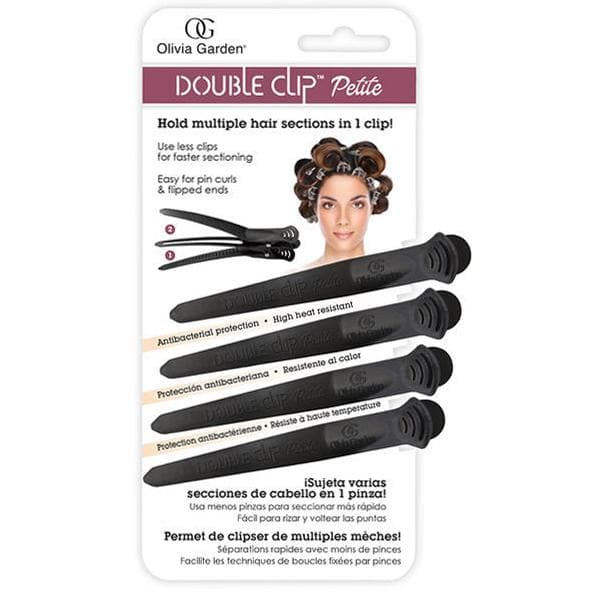 Double Clip - Petite | 4 PC | Black HAIR COLORING ACCESSORIES OLIVIA GARDEN