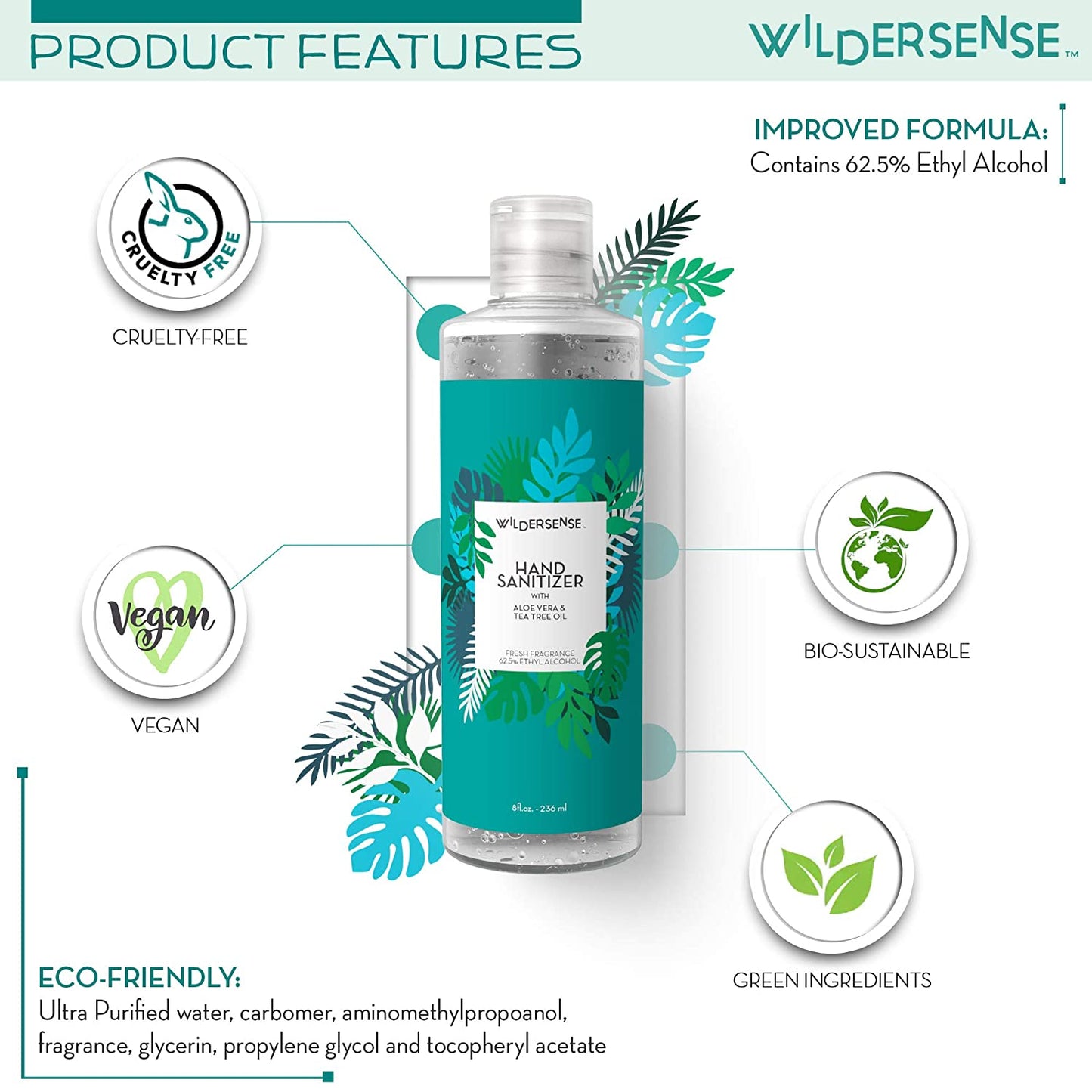 Hand Sanitizer with Aloe Vera and Tea Tree Oil | Wildersense PERSONAL CARE WILDERSENSE 