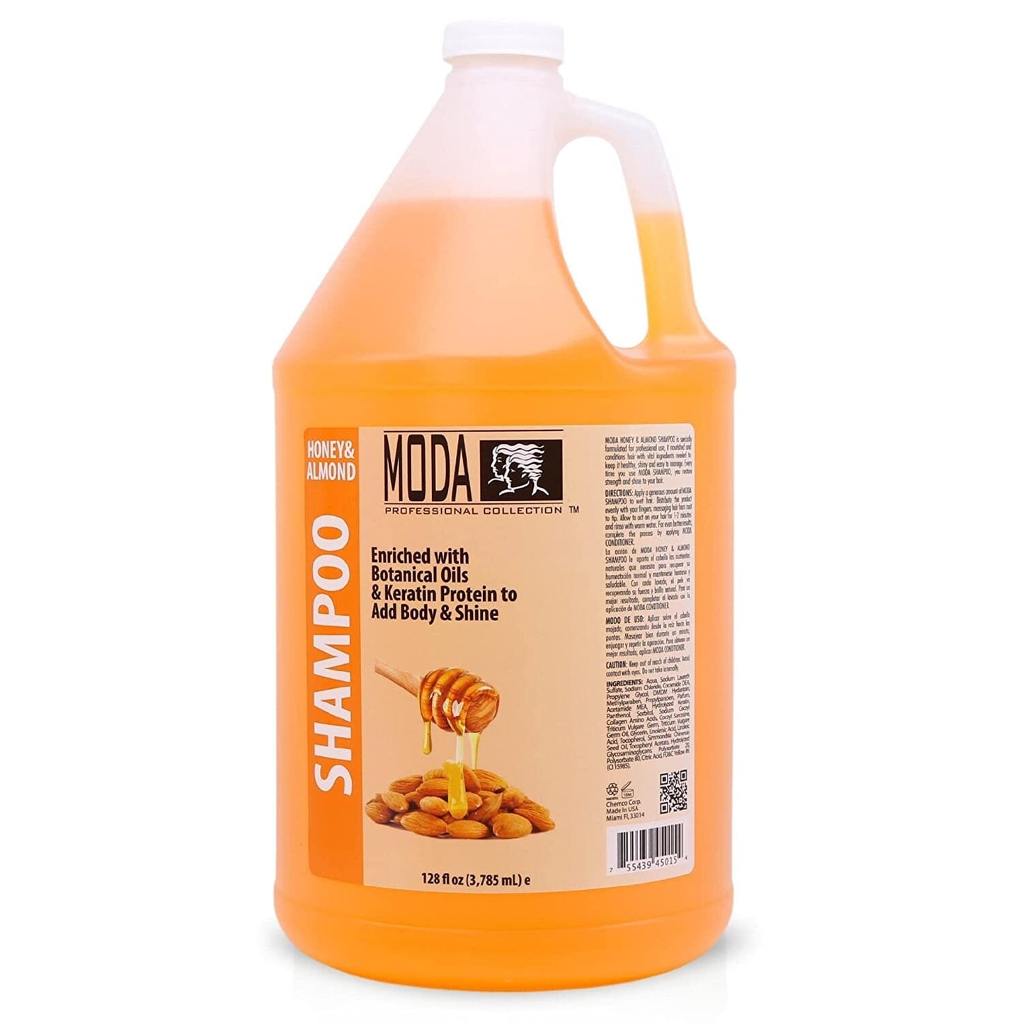 Honey Almond Moisturizing Shampoo for all Hair Types | 128 fl oz | MODA SHAMPOO MODA
