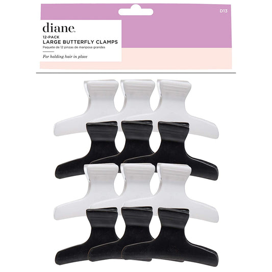 Large Butterfly Clamps | 12 Pack | D13 | DIANE PERSONAL CARE DIANE 