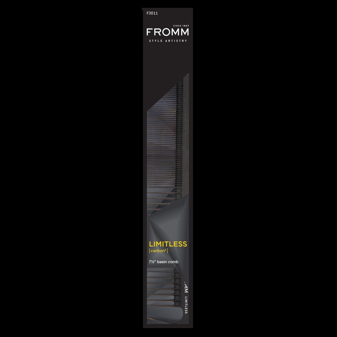 LIMITLESS 7.5" CARBON BASIN COMB | F3011 COMBS & BRUSHES FROMM