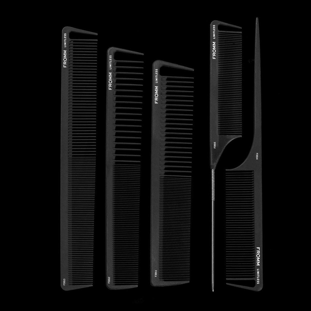 LIMITLESS 7.5" CARBON BASIN COMB | F3011 COMBS & BRUSHES FROMM