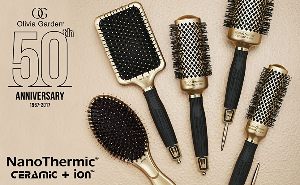 NanoThermic Ceramic + ion | NT-44G | 1 3/4" | Olivia Garden 50th Anniversary Special Edition COMBS & BRUSHES OLIVIA GARDEN