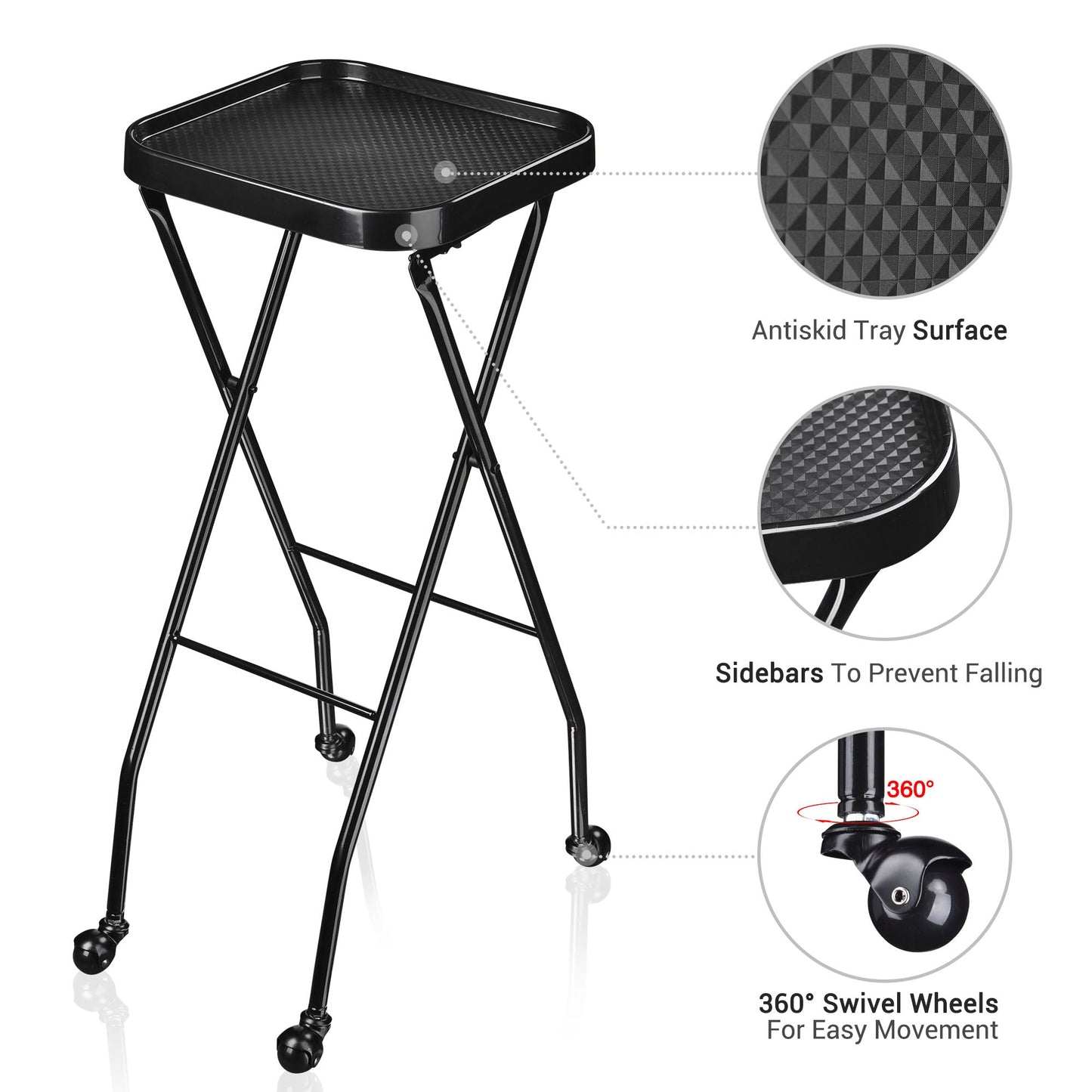 SF-001 | Professional Salon Folding Trolley/Tray/Cart on Wheels Hoists, Cranes & Trolleys SSW