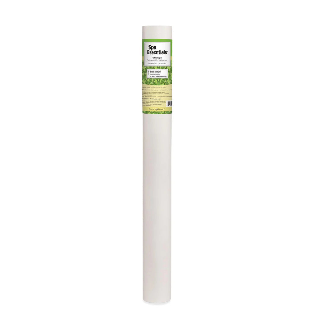 Table Paper For Massage or Waxing | 27" x 225' | Smooth White Roll | Spa Essentials | GRAHAM BEAUTY Wax Paper GRAHAM BEAUTY
