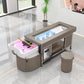 611-4 | Korean Japanese Head Spa Massage Shampoo Bed | Natural Hot Stone Magnetic Therapy with Foot Basin | Under Seat Storage and Ottoman | SSW SHAMPOO UNITS AND CABINETS SSW CASHMERE 