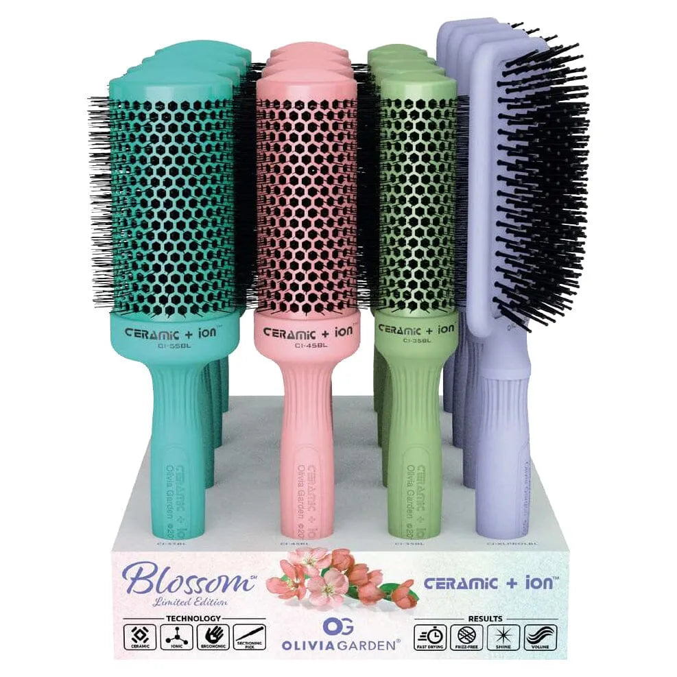 715-CI55BL - 2 1/8" | Ceramic + Ion | Blossom Collection | Limited Edition | OLIVIA GARDEN COMBS & BRUSHES OLIVIA GARDEN 