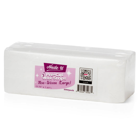NudeU Non-Woven Large Pre-Cut Wax Strips - 200 Count, Salon and Spa Wholesaler