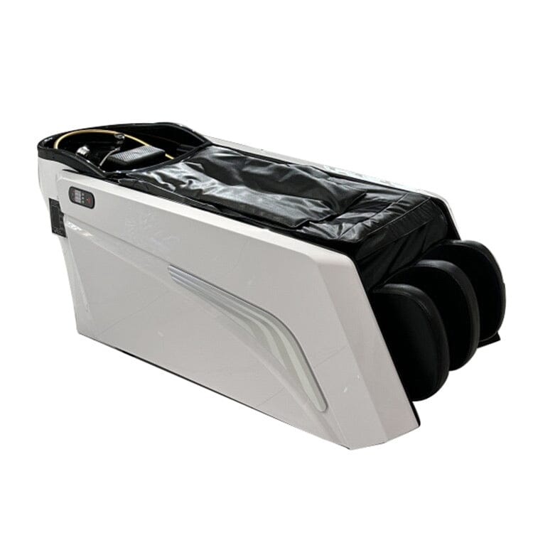 A029 | Korean Japanese Head Spa Massage Shampoo Bed | White - Black Fabric | Water Circulation Ring | Shampoo Unit | SSW SHAMPOO UNITS AND CABINETS SSW 