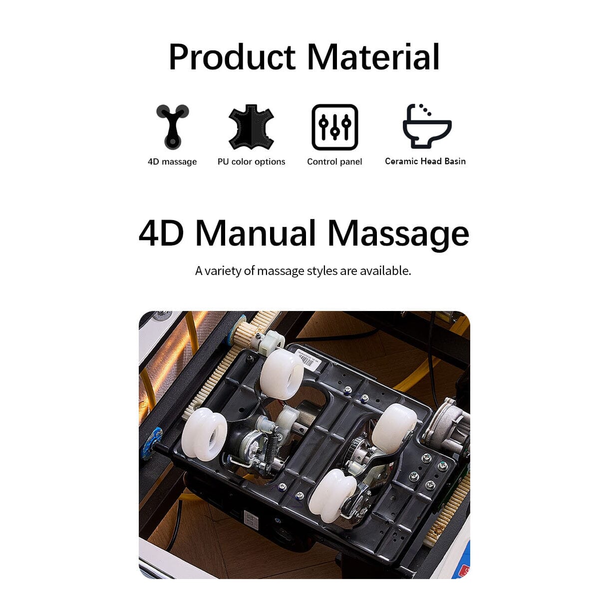 A029 | Korean Japanese Head Spa Massage Shampoo Bed | White - Black Fabric | Water Circulation Ring | Shampoo Unit | SSW SHAMPOO UNITS AND CABINETS SSW 