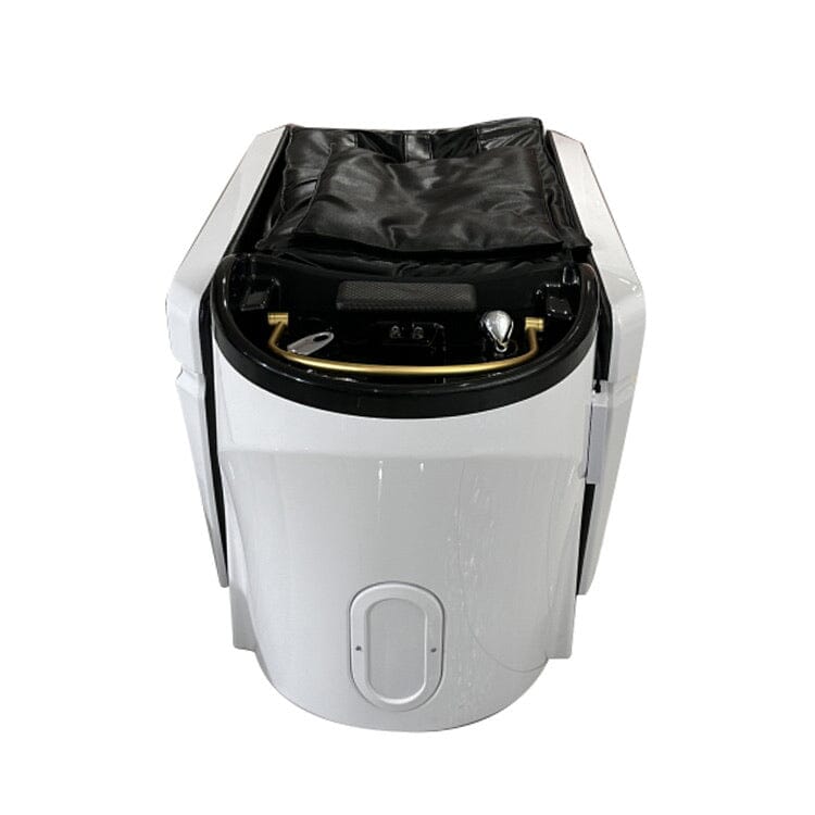 A029 | Korean Japanese Head Spa Massage Shampoo Bed | White - Black Fabric | Water Circulation Ring | Shampoo Unit | SSW SHAMPOO UNITS AND CABINETS SSW 