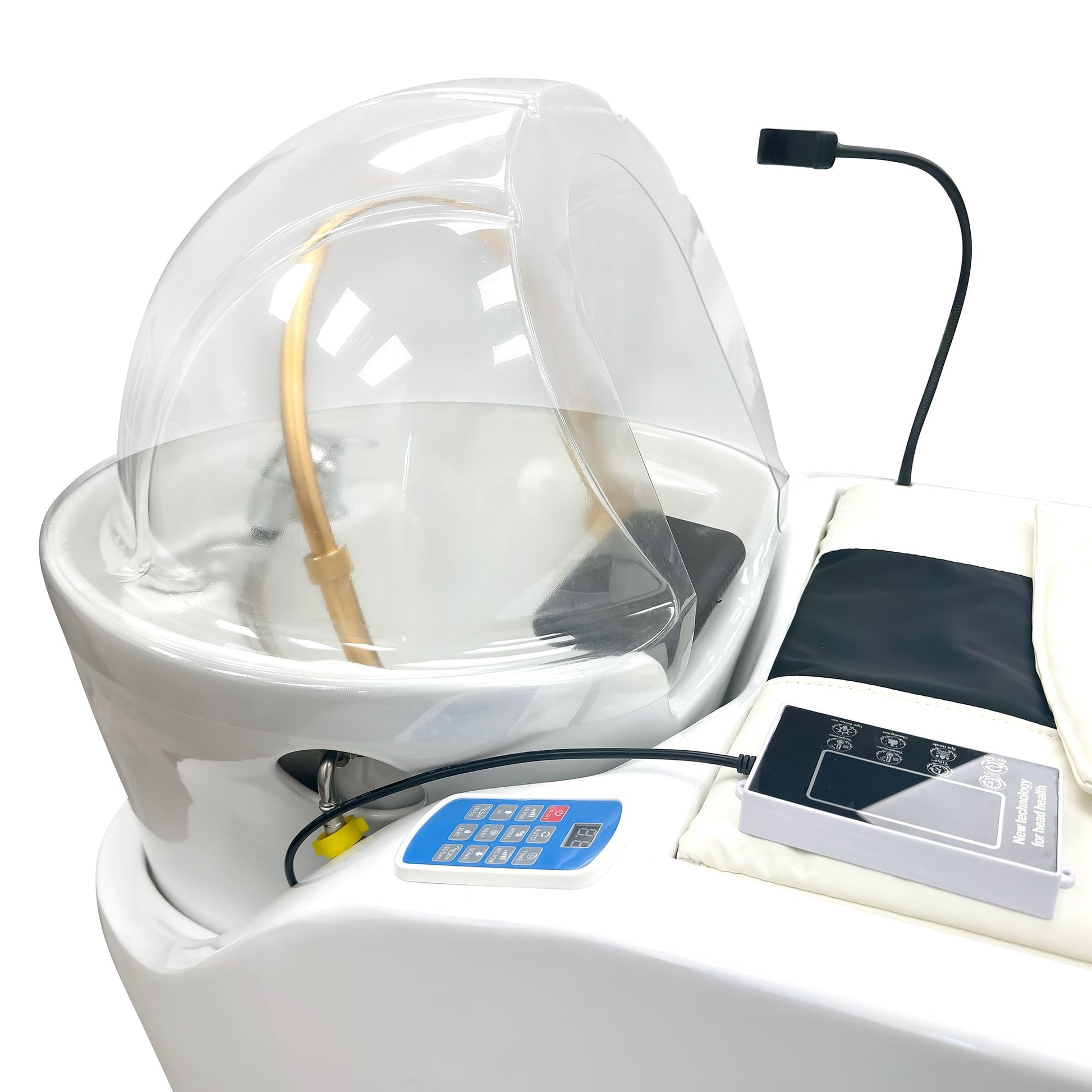 Close-up of A035 Japanese Head Spa Massage Bed – Detail of the shampoo bowl. 