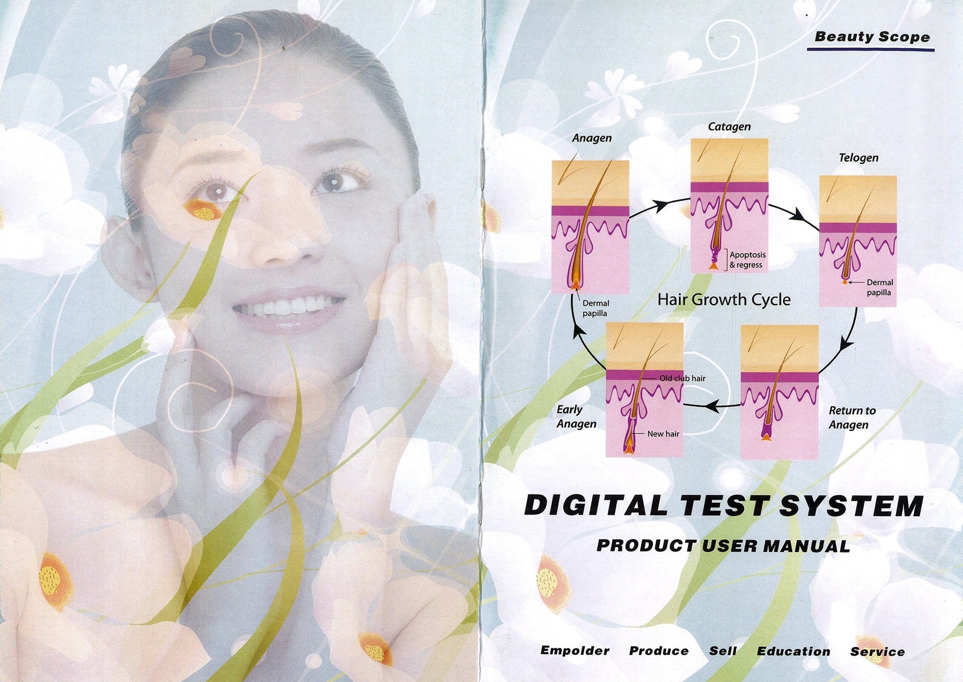 First page of the manual for the SSW ML-911 Advanced Hair and Scalp Analyzer, detailing the product’s features and instructions.