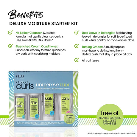 All About Curls | Deluxe Moisture Starter Kit | 4 Piece Set | ZOTOS Hair Permanents & Straighteners ZOTOS 