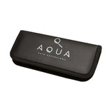 Black case for hair extensions with 'Aqua' branding on a white background
