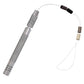 Hair extension loop tool with textured handle on a white background