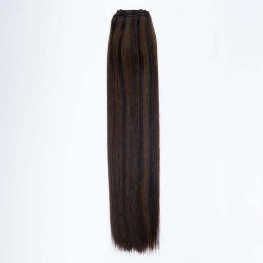 AQUA Machine Weft 22 Inch 1B/4 Duo Tone Straight 1 Piece Remy Human Hair Extension