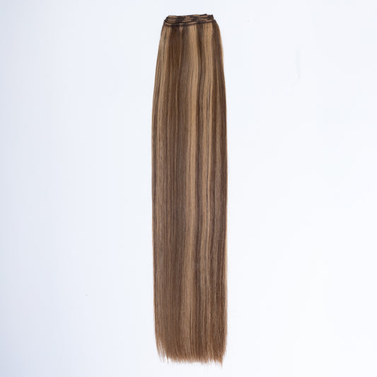 AQUA Machine Weft 18 Inch 4/12 Duo Tone Straight 1 Piece Remy Human Hair Extension