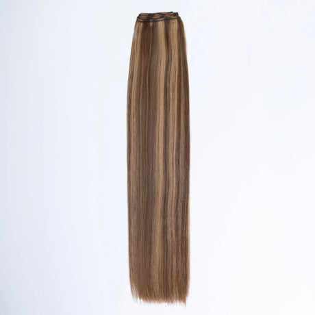 AQUA Machine Weft 18 Inch 4/12 Duo Tone Straight 1 Piece Remy Human Hair Extension, Salon and Spa Wholesaler