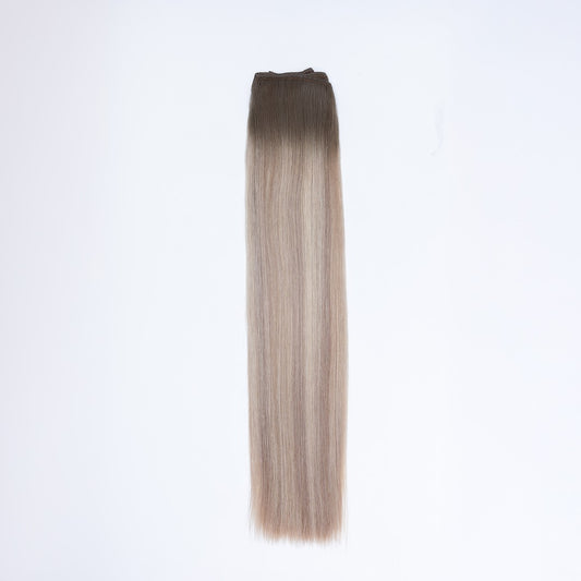 AQUA Machine Weft 22 Inch Arctic Rooted Straight 1 Piece Remy Human Hair Extension