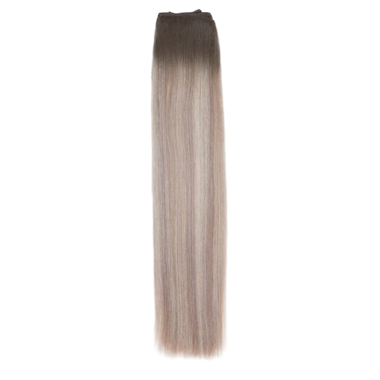 AQUA Machine Weft 18 Inch Arctic Rooted Straight 1 Piece Remy Human Hair Extension