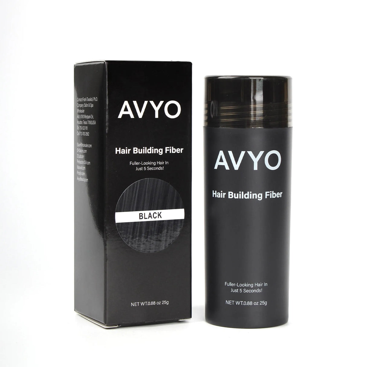Main image of the AVYO Black Hair Building Fibers. 