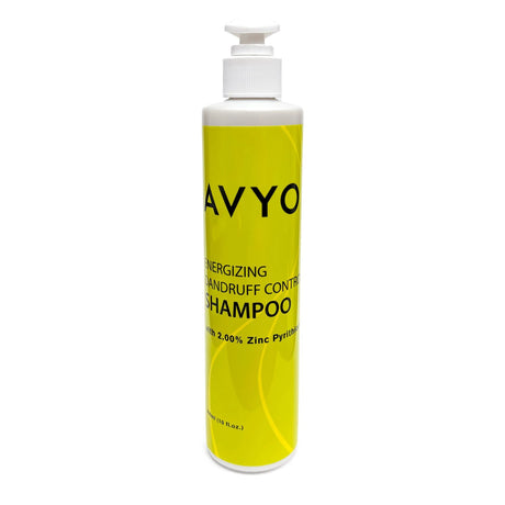Main image of the 300 milliliter bottle of AVYO Energizing Dandruff Control Shampoo. 