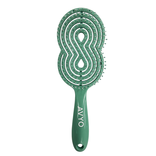 Main image of the green AVYO Flexible Detangling Hairbrush.