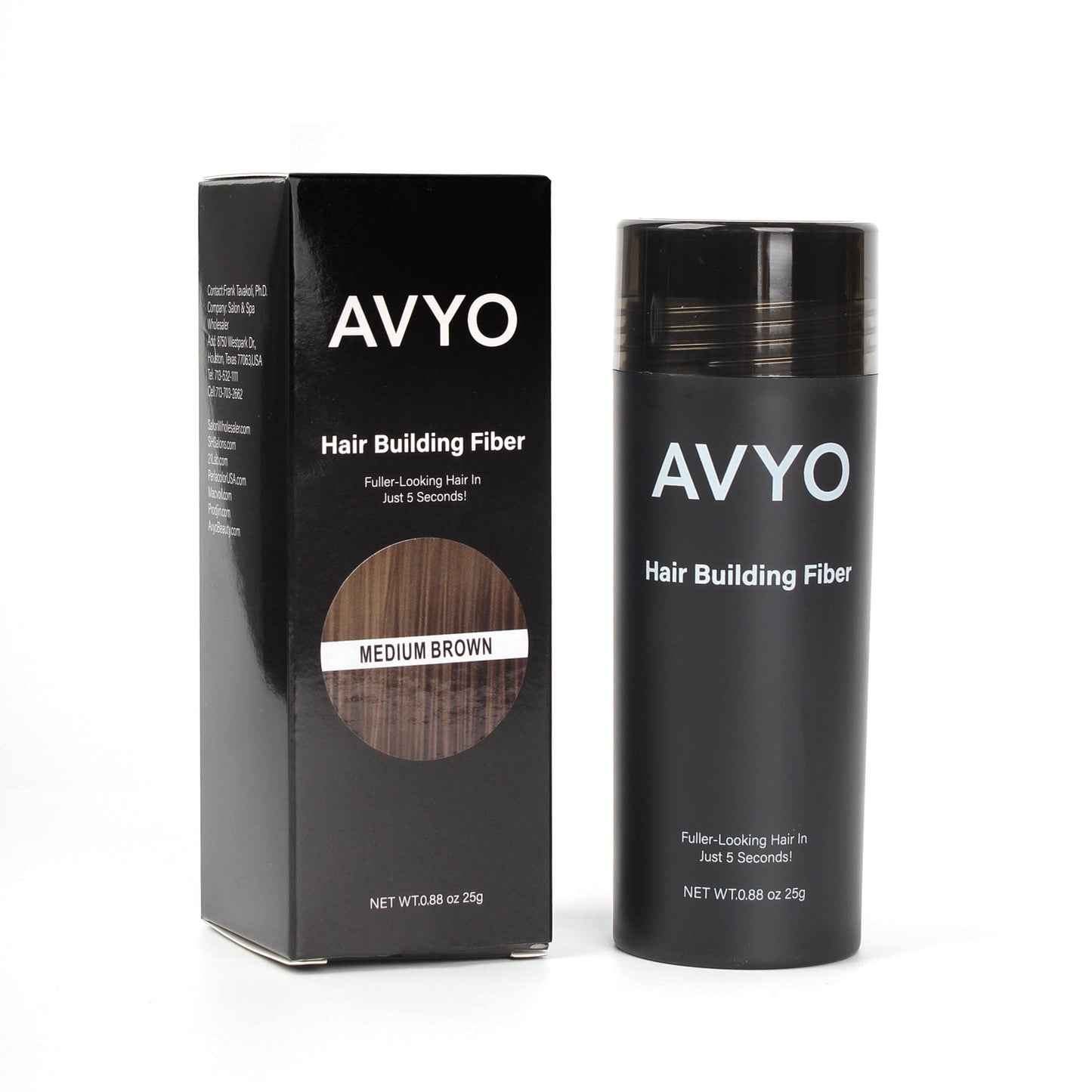Main image of the AVYO Medium Brown Hair Building Fibers. 