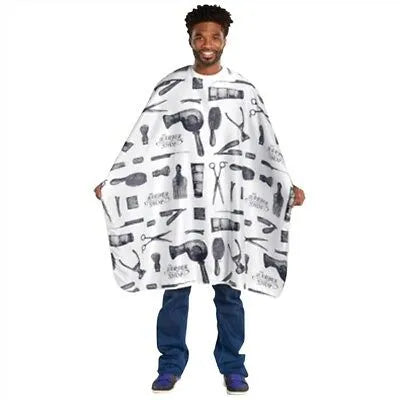 Barber Print Styling Cape | 4132 HAIR COLORING ACCESSORIES SCALPMASTER 