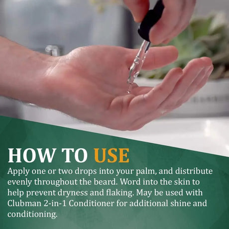 Beard Oil | Balanced Moisture for Facial Hair and Skin | CLUBMAN PERSONAL CARE CLUBMAN 