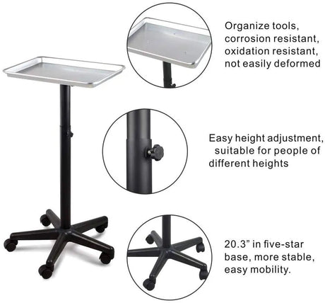 BEP-005 | Professional Aluminum Salon Rolling Utility Trolley/Tray/Cart Trolley SSW 