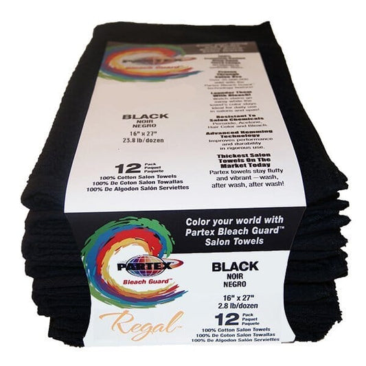 Bleach Guard Royale Towels | 12 Pack | 16 x 27 inch | PARTEX TOWELS PARTEX BLACK 