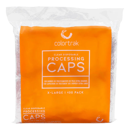 Clear Disposable Processing Caps | 100 Pack | X - Large | 4100BB | COLORTRAK HAIR COLORING ACCESSORIES COLORTRAK 
