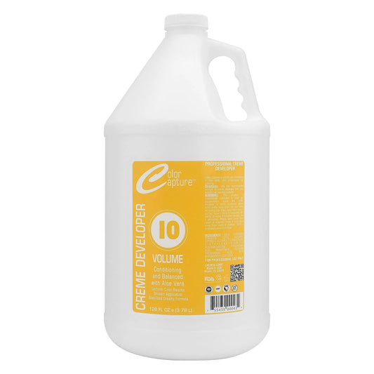 Image of the 1-gallon bottle of Color Capture 10 Volume Cream Developer.