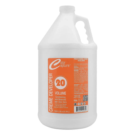 Image of the 1-gallon bottle of Color Capture 20 Volume Cream Developer. 