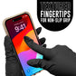Lifestyle image of the Colortrak Black Nitrile Disposable Gloves. 