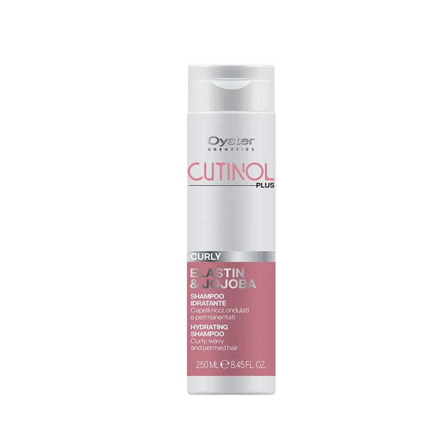 Image of the 250 milliliter bottle of Cutinol Plus Curly Hydrating Shampoo. 