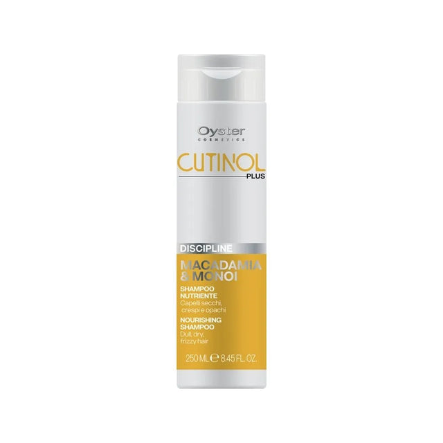 Image of the 250 milliliter bottle of Cutinol Plus Discipline Taming Shampoo. 